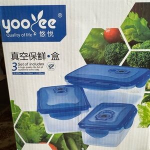 12 packs (36 containers) YooYee Blue Food Storage Container Set